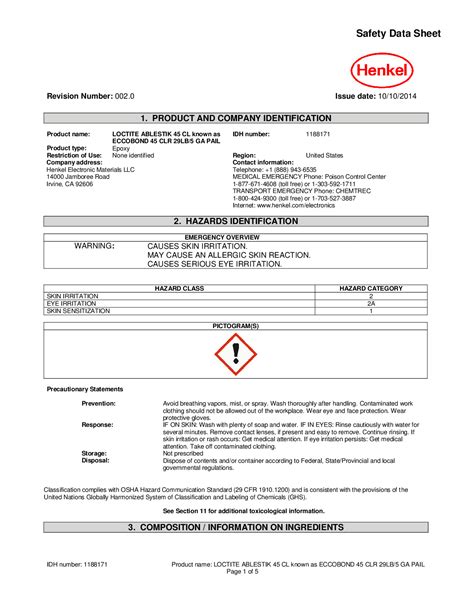 eccobond 45 clear datasheet.